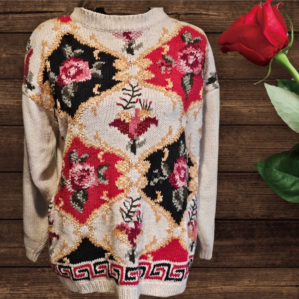 Huntington Ridge Cottage Core Romance Sweater Sz M